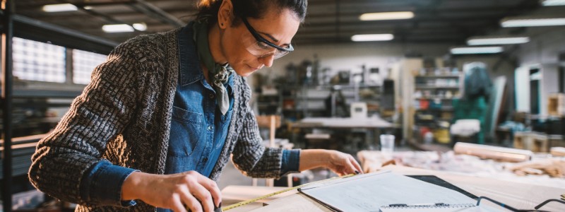 Engineer working on custom designed seals.