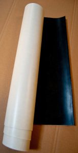 Roll of black rubber with PSA