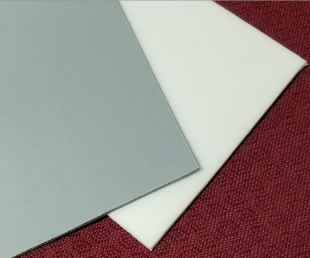 Silicone sponge white and grey material samples